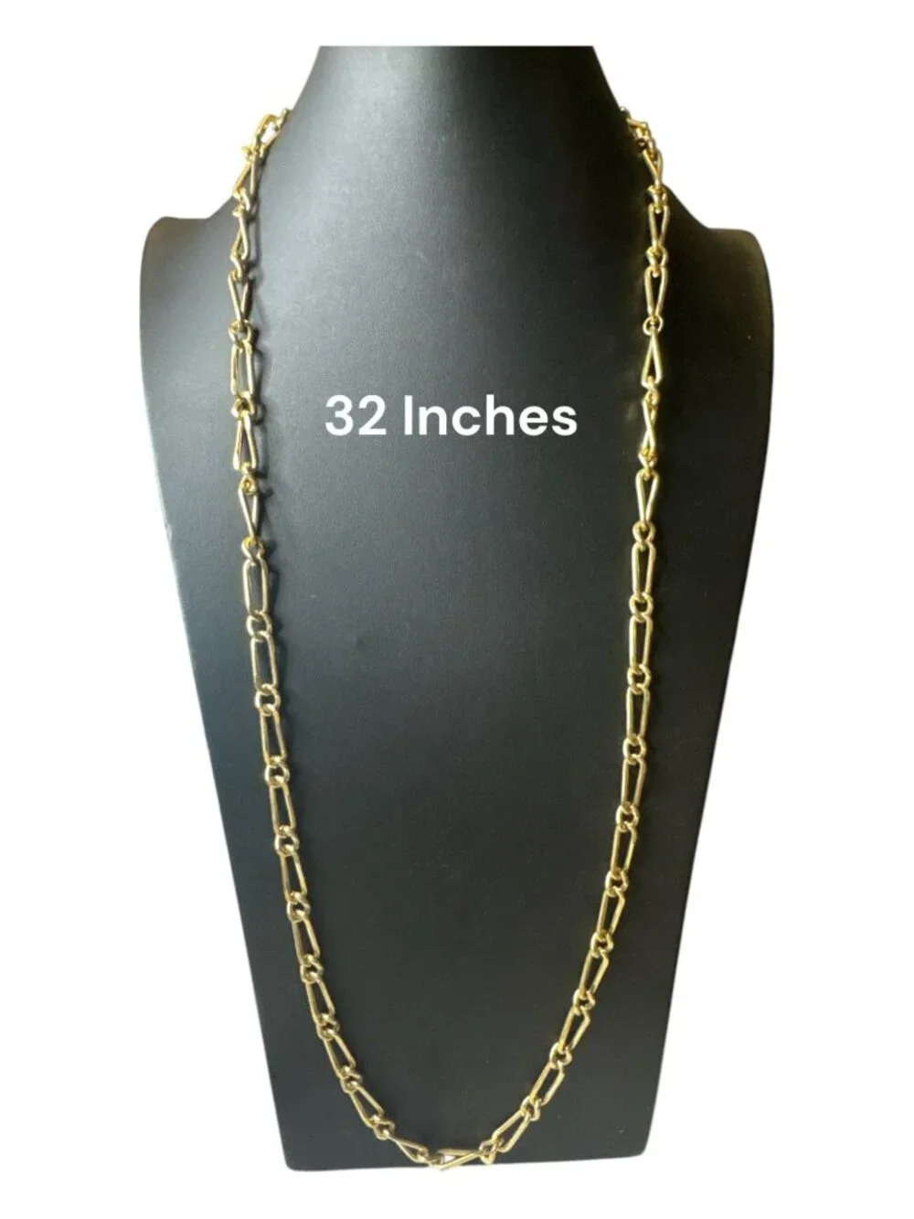 Gold-Tone Paperclip Chain Necklace 32 Inches Long